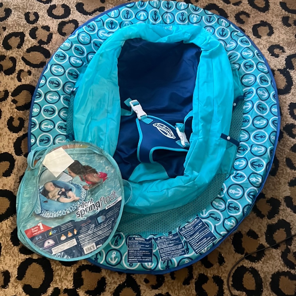Infant Spring Float - Blue Anchor Pattern